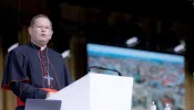 Quebec Cardinal Gérald Lacroix speaks at the International Eucharistic Congress in Budapest, Hungary, Sept. 7, 2021.